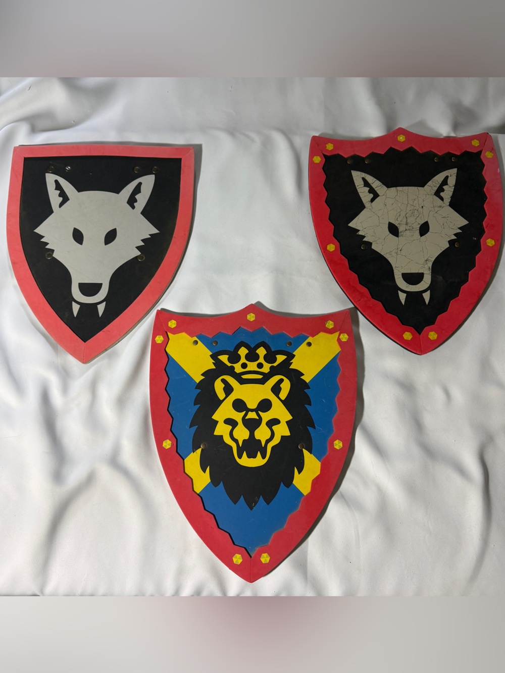 Lego Red Blue Yellow Medieval Shield Trio